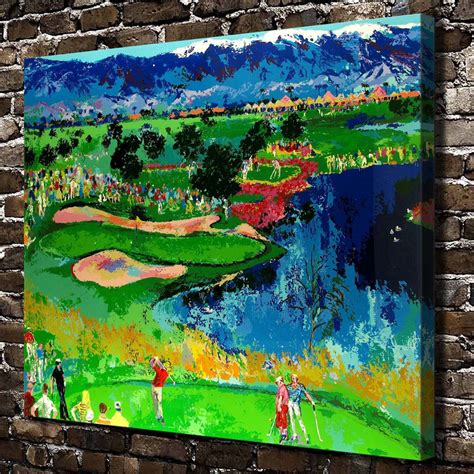 A1886 Leroy Neiman Colorful Abstract Golf Course Figurehd