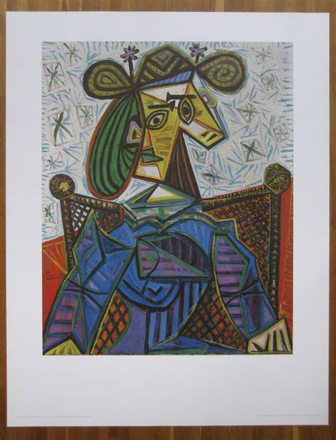 Pablo Picasso Woman Sitting In An Armchair Colour Offset Lithograph