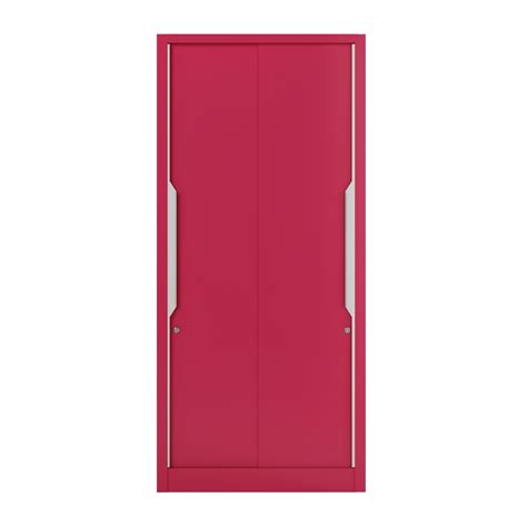 Buy Slide N Store Compact 2 Door Wardrobe In Textured Blush Red