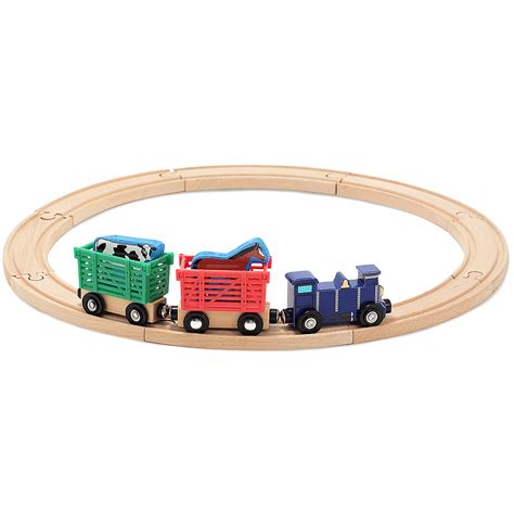 Melissa And Doug Wooden Railway Train Set For Age 3 Child Kids