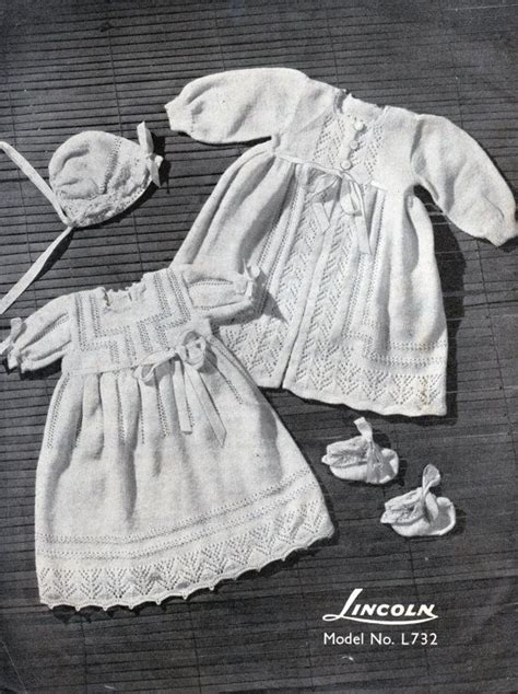 12 Vintage Pdf Baby Knit Patterns 1950s Layette Shawl Cot Cover