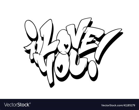 I Love You Font In Graffiti Style Royalty Free Vector Image