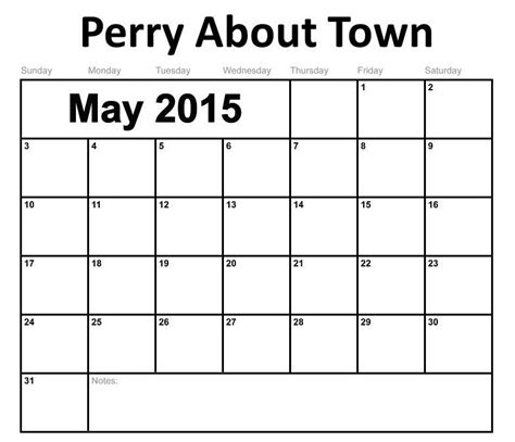 May Calendar Theperrynews