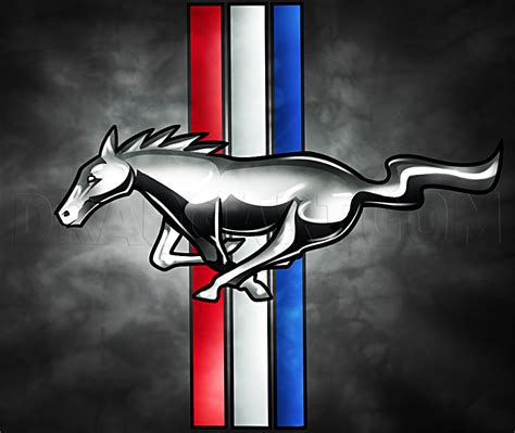 They descended from horses that were brought to the country by the spanish in the 1500s. How To Draw The Mustang Logo, Step by Step, Drawing Guide ...