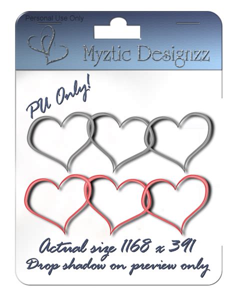 Myztic Designzz Triple Heart Frame Pu