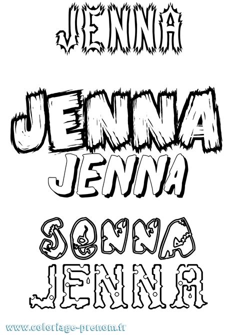 coloriage du prénom jenna à imprimer ou télécharger facilement