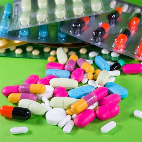 Close Up Of Many Colorful Pills Stock Photo Image Of Danger