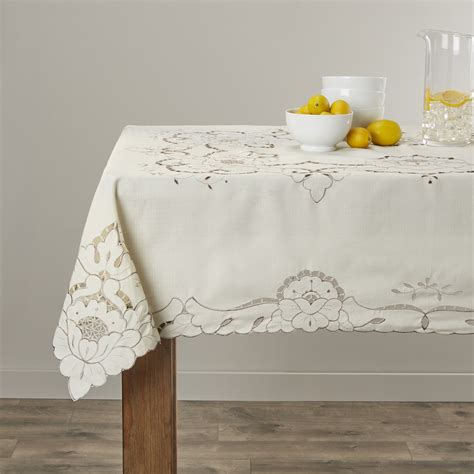Violet Linen Sapphire Embroidered Tablecloth And Reviews Wayfair