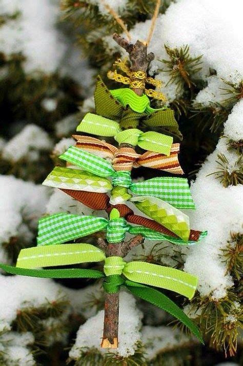 Easy Twig And Ribbon Tree Ornament Homemade Christmas Decorations