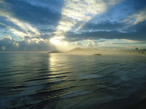 무료 이미지 바닷가 경치 연안 자연 모래 대양 수평선 구름 태양 해돋이 일몰 햇빛 아침 육지 웨이브