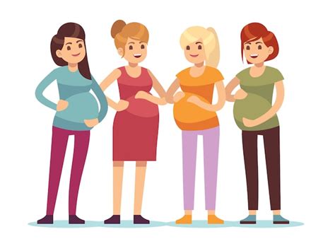 Grupo De Mujeres Embarazadas Futuras Madres Anticipación Nacimiento