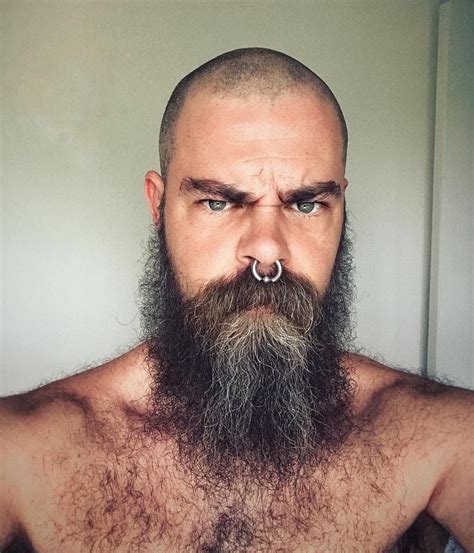 Septum Piercing Men Mens Piercings Hairy Men Bearded Men Long