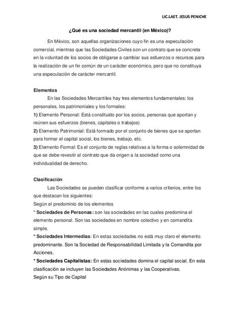 Formas Legales De Las Organizaciones Mercantiles En México