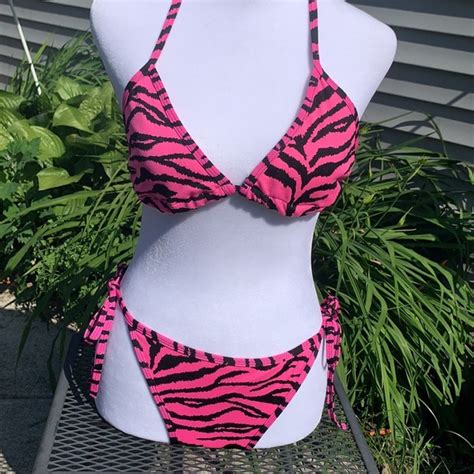 neon print zebra pink string bikini the bikini police hot sex picture
