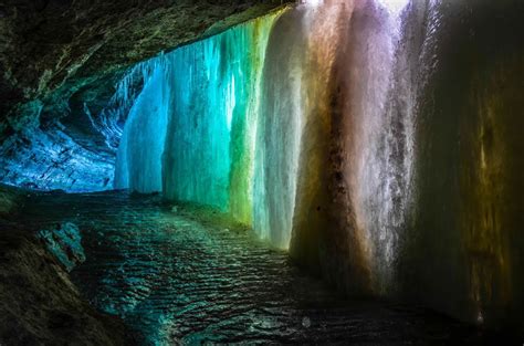 Rainbow Cave Frozen Waterfall In Minnesota Waterfall Waterfall