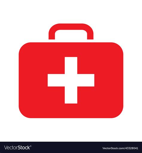 First Aid Kit Icon Symbol Cross Safety Medical Vector Image