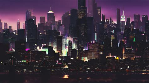 Download 3840x2160 Wallpaper Cyberpunk Buildings Dark Night