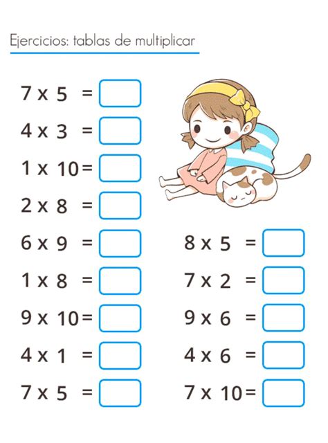 Ejercicio Online De Tablas De Multiplicar Para 2º Y 3º