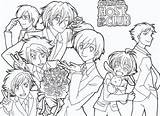 Host Ouran Club Pages Anime Colouring Deviantart sketch template.