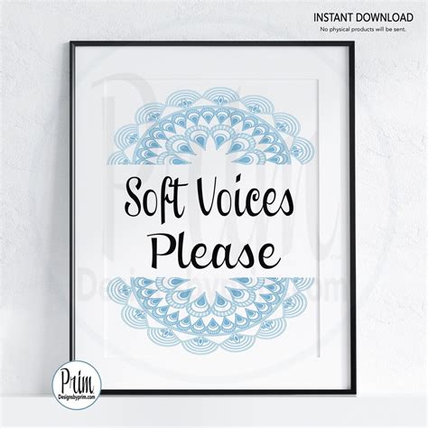 Soft Voices Please Printable Sign Spa Service Relaxation In Etsy