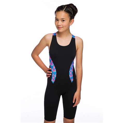 Maru Girls Swimwear Flutter Pacer Panel Legs Turquoise Aqua Swim