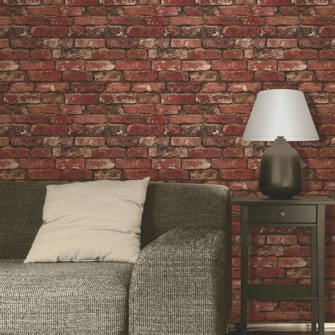 Rustic Brick Effect Wallpaper 10m Silver Grey New Fine Tapisserie