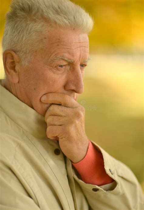 Close Up Portrait Of Thoughtful Senior Man Stock Image Image Of Elder