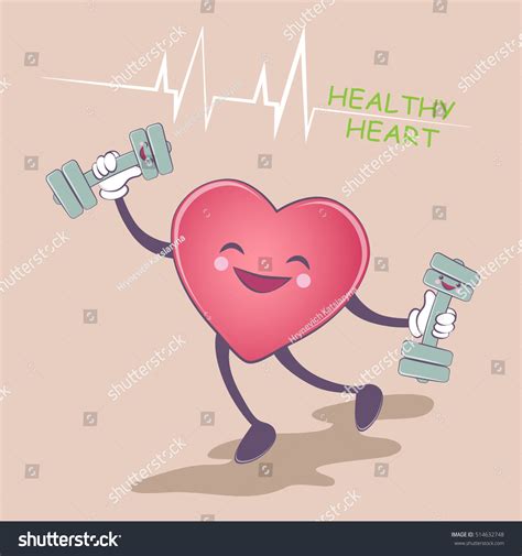Healthy Heart Healthy Lifestyle Smile Shape Stock Vector Royalty Free