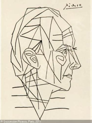 Picasso Portrait Geometric Pattern Art Picasso Drawing Line Drawing