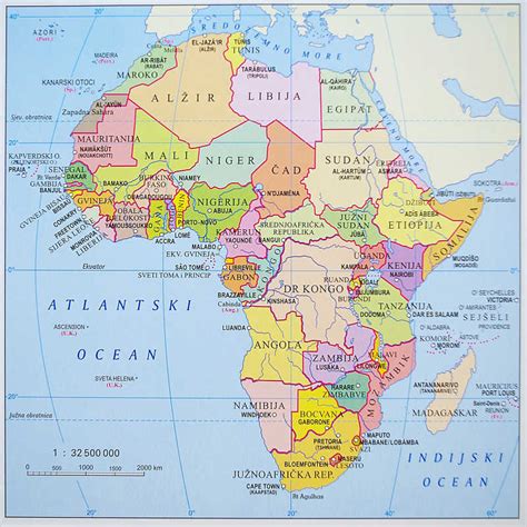 Geografska Karta Afrika Cm Gd Dizajn