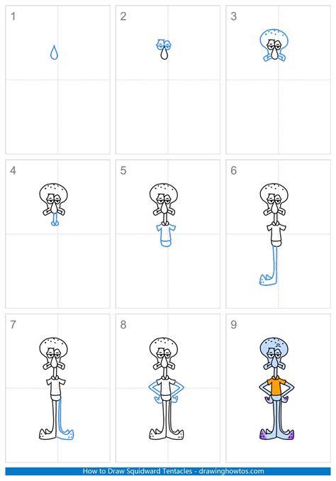 How To Draw Squidward Tentacles Step By Step Easy Drawing Guides