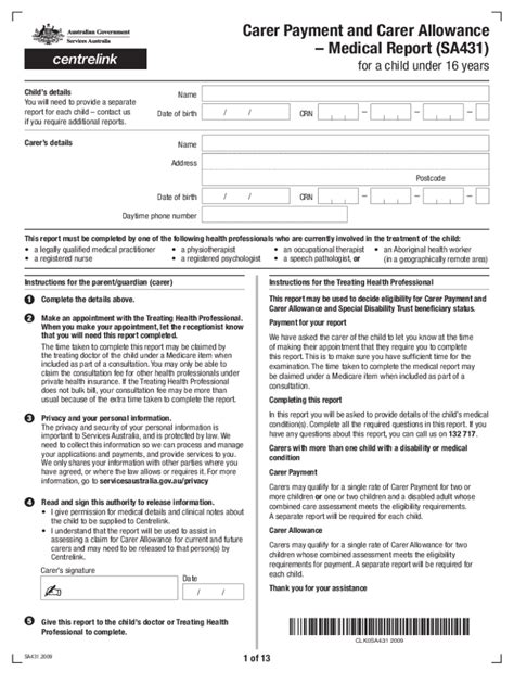 Carer Payment Allowance Medical 2020 2024 Form Fill Out And Sign