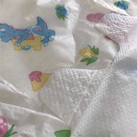 Cute Dinosaur Style Soft Surface Layer Adult Baby Diaper Abdl 12 Piece