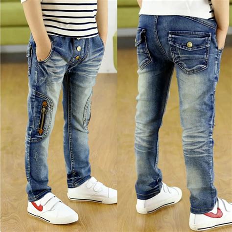 Children Zipper Jeans Boys Pants Fit For Winter Jeans Children