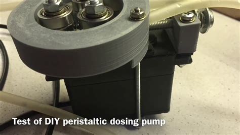 Diy peristaltic pump made with wooden case, silicon hose, stainless homemade peristaltic pump used to pump wert from the boil kettel through a chiller into the fermenter at a rate of 1 gal./min. Test of DIY peristaltic dosing pump - YouTube