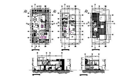 House Plan And Elevation 2d View Cad Block Layout File In Dwg Format Images