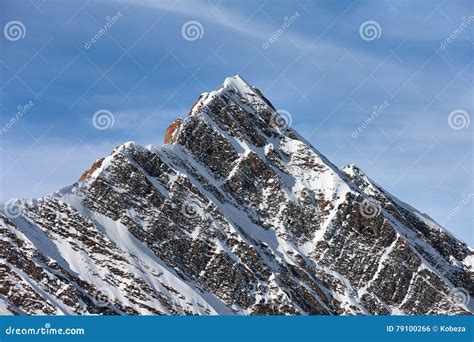 Snowy Mountain Peak Stock Photo Image Of Beauty Snow 79100266