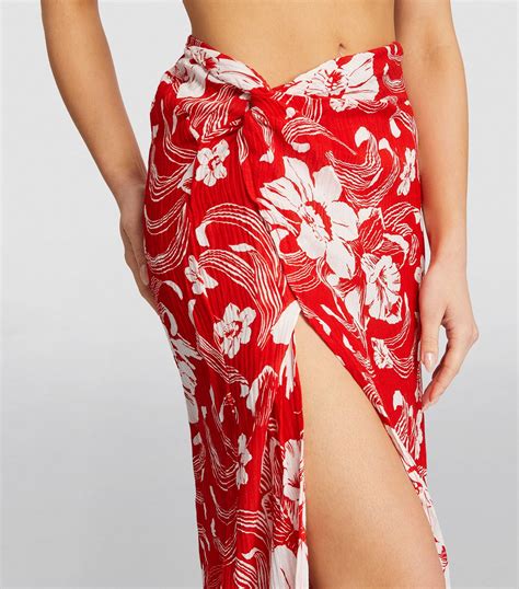 Faithfull The Brand Red Floral Print Lulu Maxi Skirt Harrods Uk