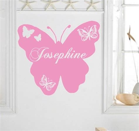 Butterfly With Personalised Name Wall Sticker Uk