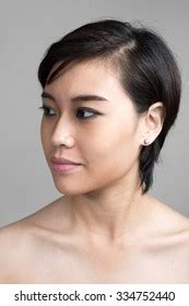 Nude Asian Woman Short Hair 스톡 사진 Shutterstock