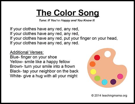 Preschool spring songs and music from everything. 10 Preschool Songs About Colors