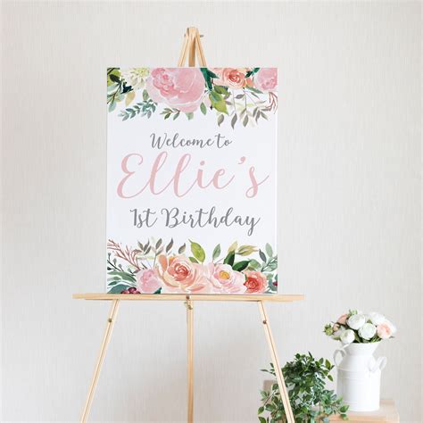 1st Birthday Welcome Sign Editable Template Welcome Sign Etsy