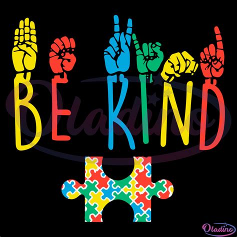 Be Kind Hand Sign Language Svg Digital File Autism Svg