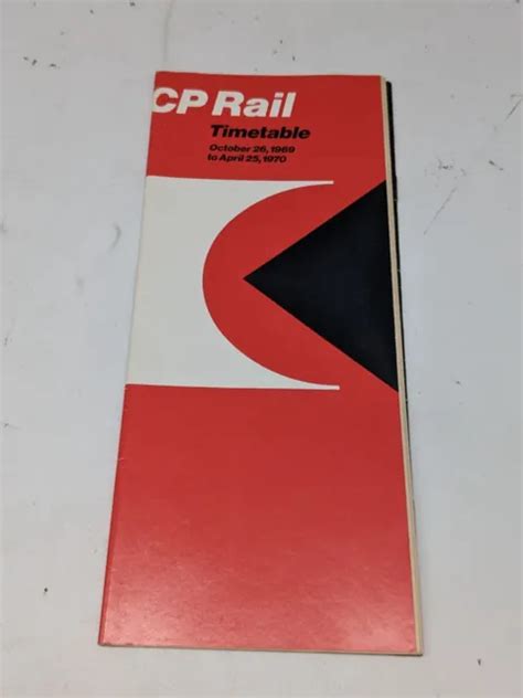 Vintage Canadian Pacific Railroad Public Timetable From 1969 £791
