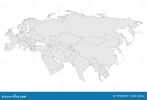 Eurasia Контурная карта Страны и острова R Иллюстрация вектора