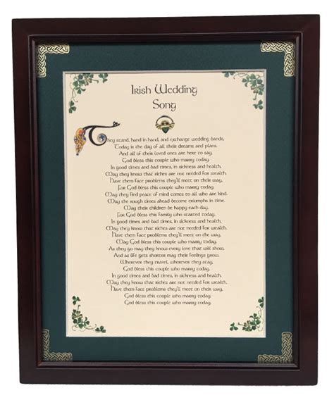 Home And Living Decor Art Irish Wedding Song 8x10 Framed Print