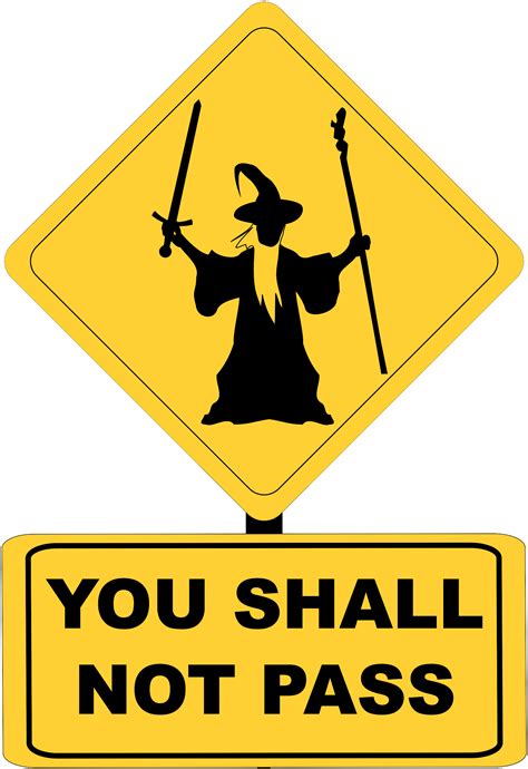 You Shall Not Pass Sign With Gandalf Vector Clipart Image Free Stock