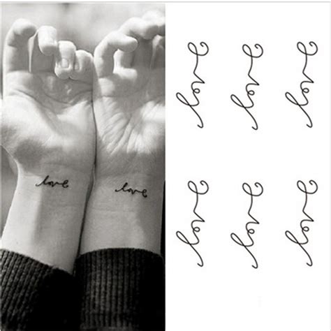1pc Black Flash Tattoo Removable Waterproof Love Letter Tattoos Metallic Temporary Stickers Body
