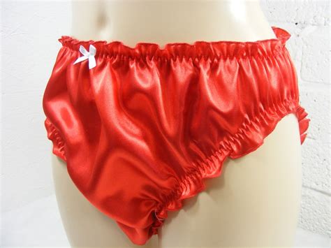 Sissy Panties Red Frilly Silky Satin Scrunch Butt All Colours Etsy