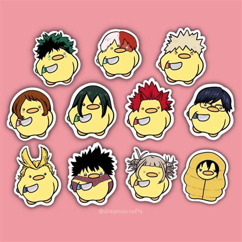 My Hero Academia Duck Meme Stickers Midoriya Todoroki Bakugou